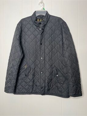 Barbour Men's Powell Quilted Jacket Dark Gray Size XL